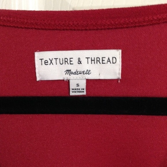 MADEWELL Texture & Thread Small Crepe Wrap Top  Burgundy Maroon Balloon Sleeve - Picture 6 of 10